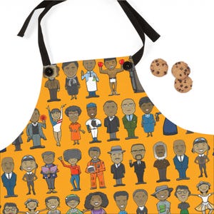 Black History Trailblazers Apron - Cultural Icons Pattern - Kitchen Gift - Black Excellence Cooking Wear - Legacy Inspired Chef Apron
