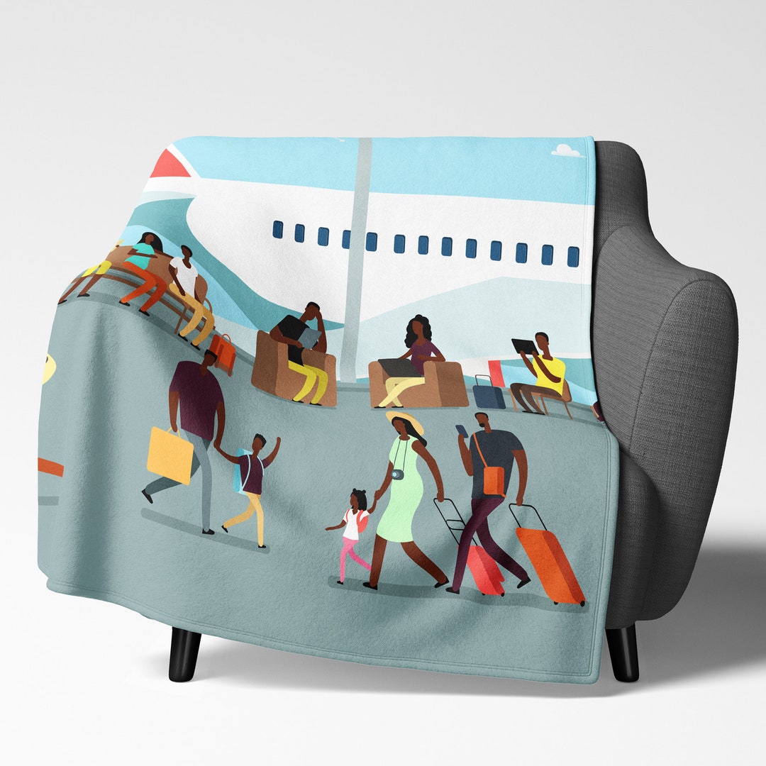Airport People Blanket Airline Throw Blanket Black Etsy New Zealand