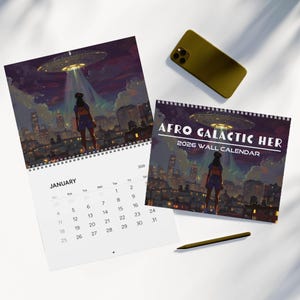 Afro Galactic Her 2026 Calendar | 12-Month Science Fiction, Afrofuturistic Black Women