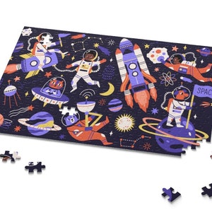 Black Astronaut Puzzle - Afrofuturism - African American STEM - Jigsaw Puzzles - Space Travel - Brown People Art