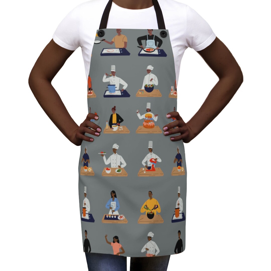 Black Chefs Apron African American Aprons Black Men Cook Etsy