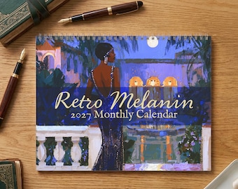 Retro Melanin 2027 Wall Calendar | Black Women Vintage Fashion Decor