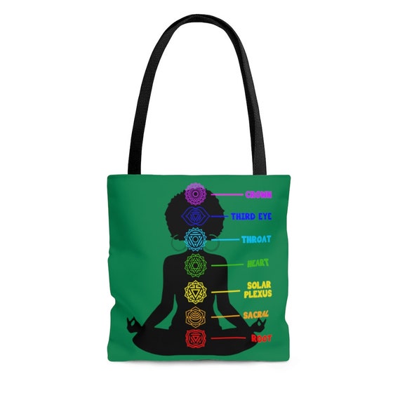 Afro Yoga Tote Bag Chakras Bag African American Totes Black Woman Yoga Black  Yogis Yoga Gift Yogi Bag Black Women Meditate 