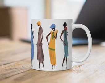 1920s Fashion Mug - African American Mugs - Black Fashionista - Black History - Black Women Art - 1930s Fashion