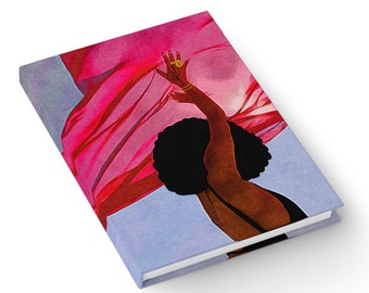 African American Journal - Black Woman - Black Girl Magic - Afro Hair Art - Gifts for Black Women - Writing Journal - Black and Proud