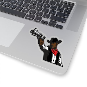 Schwarzer Cowboy Aufkleber - Wilder Westen - Afroamerikaner - Western Revolverheld - Laptop Aufkleber - Black Man Sticker