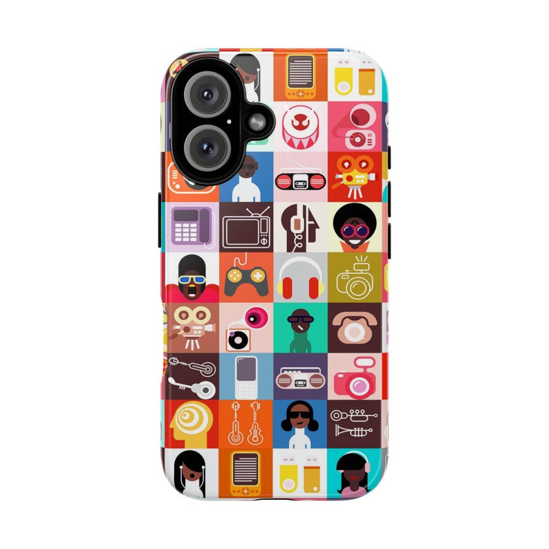 Afro Tech Phone Case: Vintage Technology Design image 2