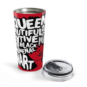 Black Queen 20oz Tumbler – Empowering Afro Woman Travel Mug