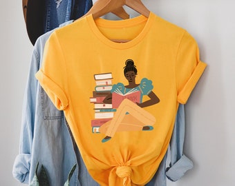 Brown Girls Read Shirt - Afro Reader - Adult Unisex - African American - Librarian Tee - Bookish Gifts - Reading Teacher - Book Lover
