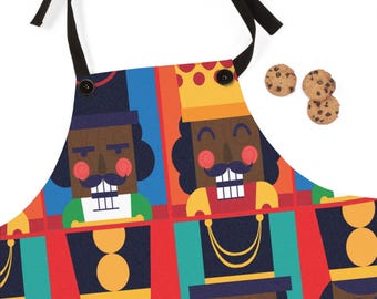 Black Nutcrackers Apron | Afrocentric Christmas Holiday Smock