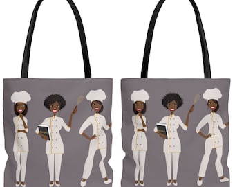 Black Chef Tote Bag - Foodie Gift - Gift for Black Woman - Gift for Cook - Food Lover Gifts - New Chef Gift - Black Owned - African Totes
