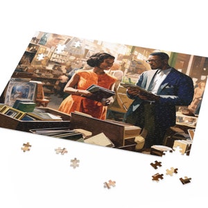 Antique Shoppers Puzzle - African American - Vintage Style - Black History - Afrocentric Gifts - Old School Jigsaw Puzzle