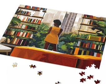 Stadtbild Bibliothek Puzzle | HBCU Scholar's Sanctuary, Black Woman Urban Dream