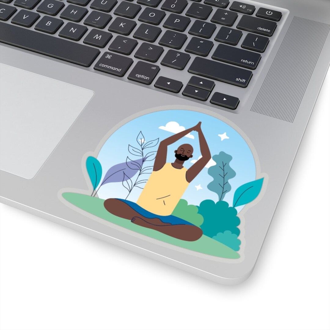 Black Yogi Sticker African American Stickers Black Man Etsy