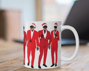 Santa Gents Christmas Mug | Silver Fox Dapper Holiday Season Cup