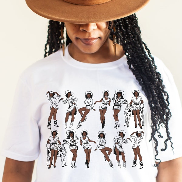 Brown Skin Cowgirls Shirt - Black Woman Art - Western Wear - Rodeo Style - Southern Girls - Wild West - Cowboy Boots
