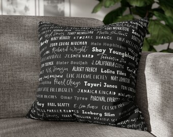 Black Literature Pillow: Literary Writers and Authors - Afro Reader Decor
