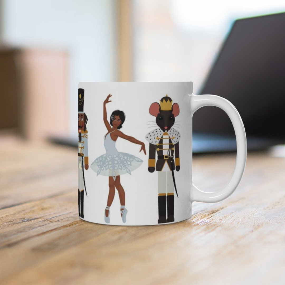 Black Nutcracker Ballet Mug African American Brown Skin Ballerinas
