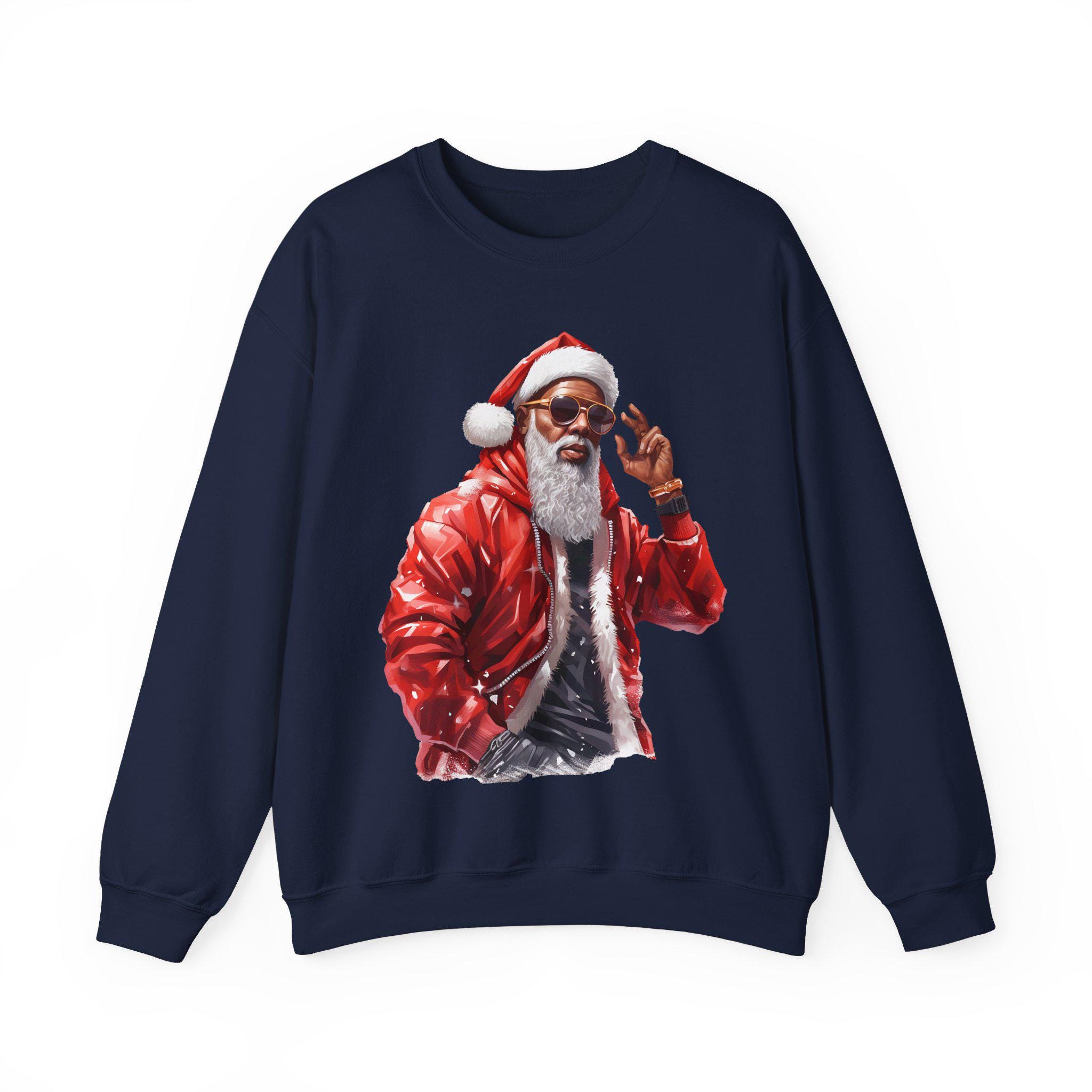 Urban Santa Claus Sweatshirt – Black Man Christmas Holiday Top