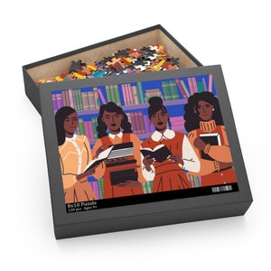Brown Girls Read Puzzle African American Black Educators Bookish Gifts Young Gifted Minds Jigsaw Puzzles image 4