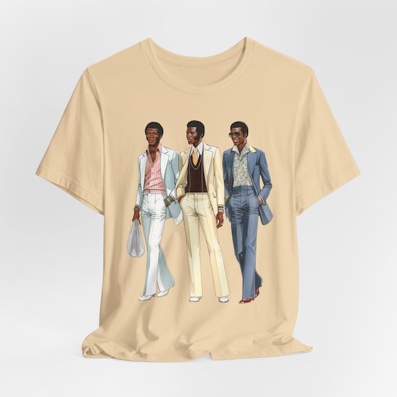 70年代ヴィンテージファッションイラストTシャツ - ソウルパワー