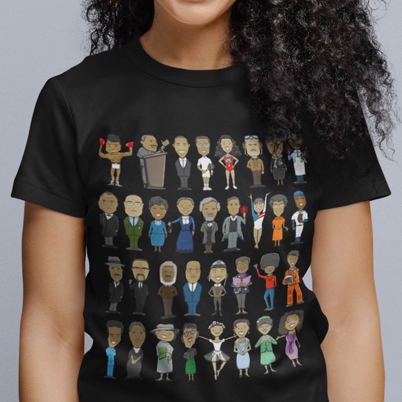 Black History Makers Shirt - African American Icons - Black Owned - Famous Faces - Black Empowerment - Power Pride - Afrocentric Tees 