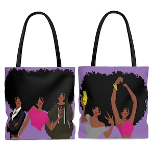 African American Totes - Natural Hair Tote Bag - Afro Girls - Black Girl Bag - Melanin Magic - Curly Kinky - Gift for Black Woman