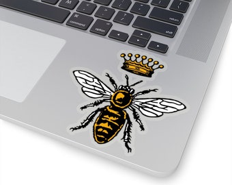 Queen Bee Sticker - Kiss-Cut Stickers - African American - Bee Decal - Black Queens