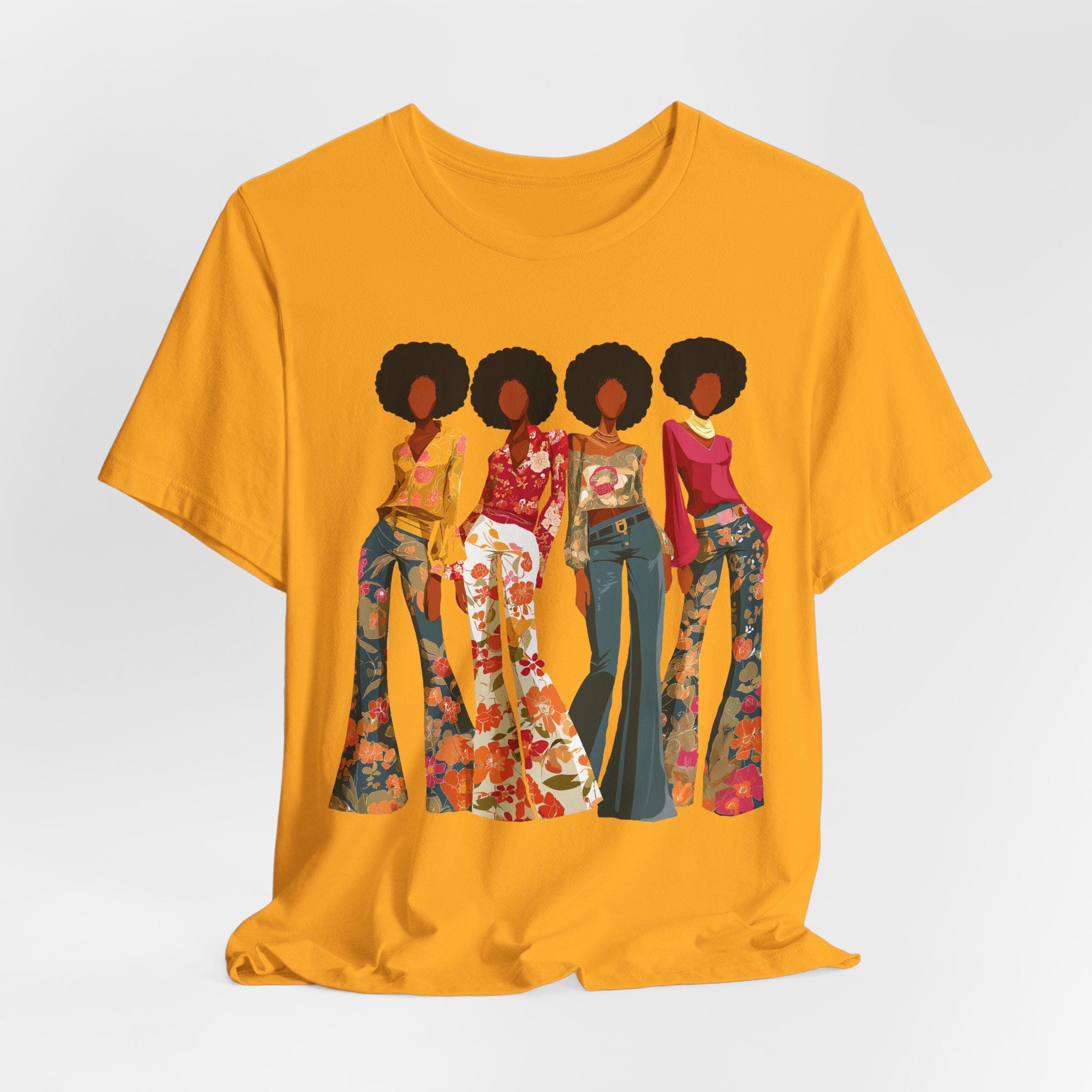 70s Soul Sis Tee: Retro Black Women Fashion - Unisex Cotton Shirt