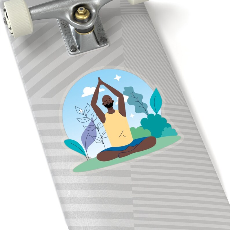 Black Yogi Sticker African American Stickers Black Man Etsy