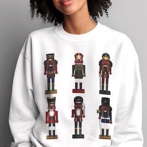 Black Nutcrackers Sweatshirt - African American Tops - Afrocentric Holiday - Christmas Sweater - Brown Nutcracker - Black Owned