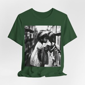 Black Girls Reading T-Shirt: Library Explorers, Afro Education Evergreen