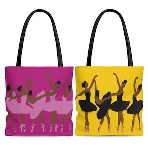 Black Ballerina Tote Bag - Ballet Gift for Dancer - Dance Tote - African American Totes - Ballerinas - Ballet Tote Bag - Black Owned