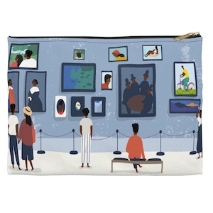 Art Museum Zipper Bag - Accessory Pouch - African American Art - Black People - Black Tourists