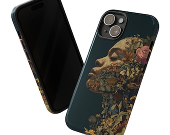 Black Woman Botanical Phone Case | Floral Afrocentric Nature Phone Cover