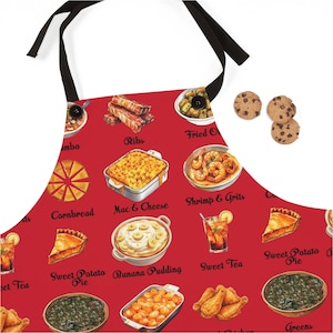 Soul Food Apron - African American Cuisine - Southern Comfort Food - Afrocentric Kitchen Gift - Black Foodies - Cooking Accessory