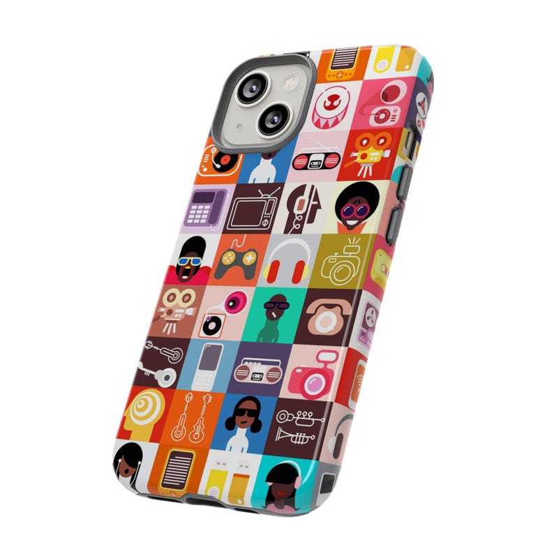 Afro Tech Phone Case: Vintage Technology Design image 8