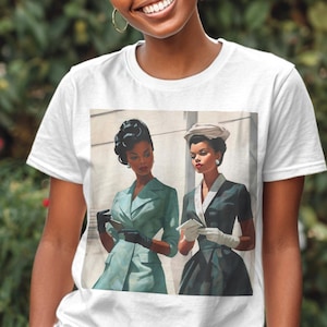 Vintage 1950s Style Melanin Ladies Tee - African American Fashion