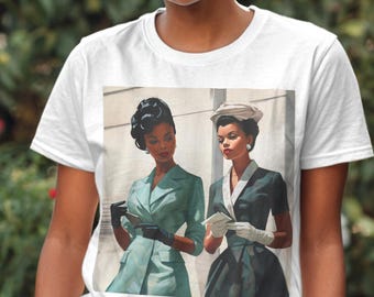 Vintage 1950s Style Melanin Ladies Tee - African American Fashion