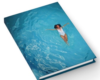 Black Woman Swimmer Journal: African American Art, Blank Book