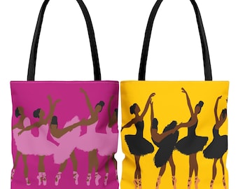 Bolso tote de bailarina negro: accesorio para recitales de danza y representaciones teatrales.