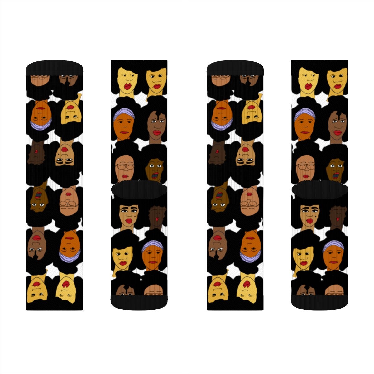 Afro Girls Socks Natural Hair Black Woman Art African Etsy