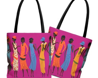 Black Women 1920s Fashion Tote Bag | Retro Clothing Style, Black History Gift