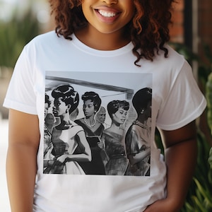 Old School Black Women Tee- African American Shirt - Vintage 1950s - Afrocentric Top - Black History - Adult Unisex