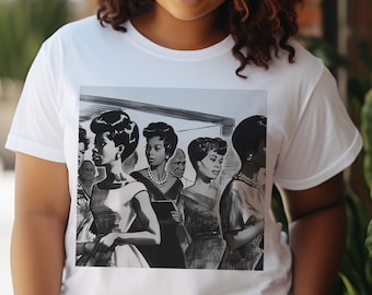 Old School Black Women Tee- African American Shirt - Vintage 1950s - Afrocentric Top - Black History - Adult Unisex