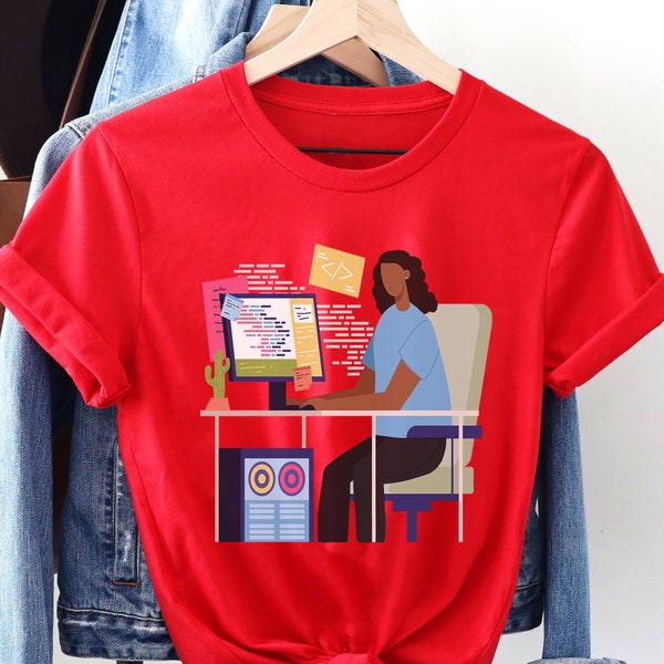 Black Woman in Tech Shirt - Adult Unisex - African American Tee - Computer Science Careers - Brown Girls Code - STEM Gifts - Melanin Lady