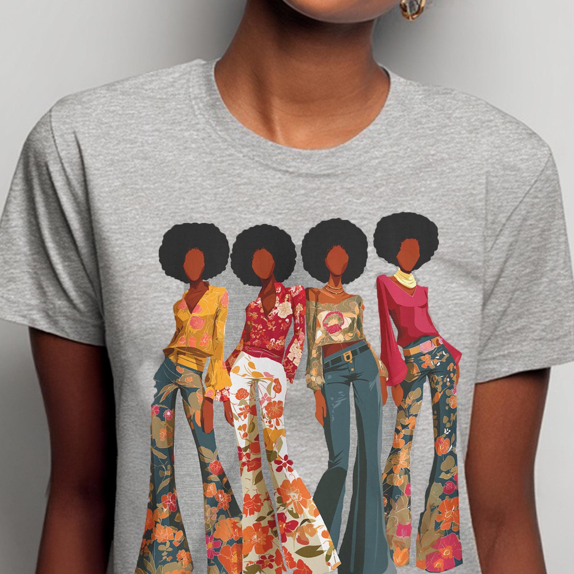 70s Soul Sis Tee: Retro Black Women Fashion - Unisex Cotton Shirt