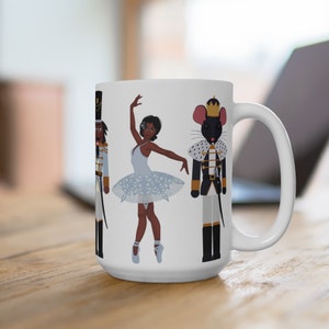 Black Nutcracker Ballet Mug: Brown Skin Ballerinas, Dancer Gift