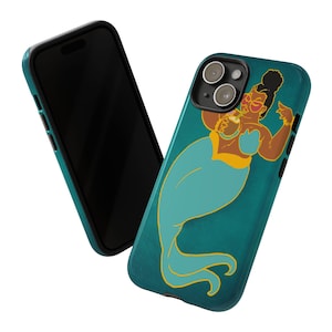 Afro Mermaid Phone Case - Mystical Curvy Mermaid Art - Mami Wata Inspired - Black Siren Design - Under the Sea - iPhone Samsung Fit