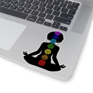 Afro Chakra Sticker - Yoga Sticker - African American - Black Queen - Gift for Yogi